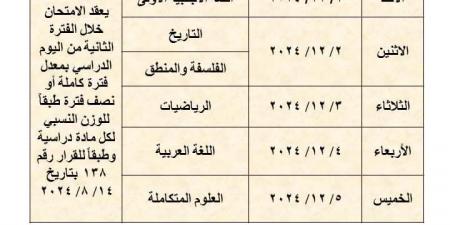 ننشر مقترح جداول امتحانات شهر نوفمبر 2024 محافظة القاهرة - جورنالك