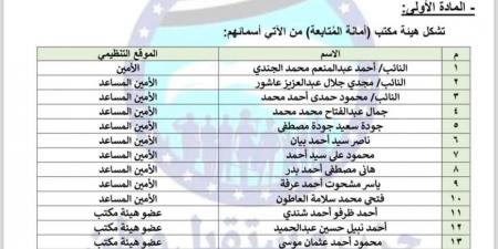 «فتحي العاطون » أمينا مساعدا لأمانة المتابعة بحزب مستقبل وطن للمرة الثالثة - جورنالك