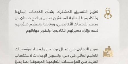 دبي.. اتفاقيتان لدعم الطلبة المبتعثين وتسهيل اعتماد مؤسسات التعليم العالي - جورنالك في الاثنين 03:15 مساءً