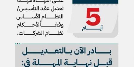 5 أيام متبقية.. التجارة تدعو الشركات لتعديل عقود التأسيس قبل انتهاء المهلة المحددة - جورنالك