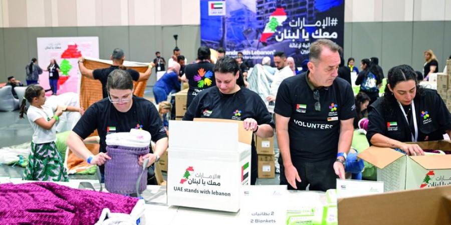 «الإمارات معك يا لبنان» تجمع 250 طناً من المواد الإغاثية في إكسبو دبي - جورنالك