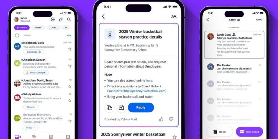 ياهو تطلق تطبيقًا جديدًا للبريد الإلكتروني مدعومًا بالذكاء الاصطناعي - جورنالك للتكنولوجيا