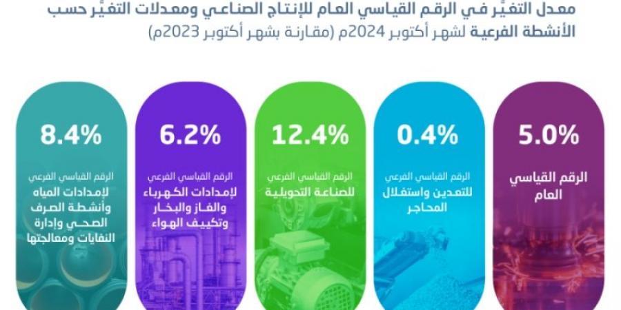 "الإحصاء" ارتفاع الإنتاج الصناعي بنسبة 5% خلال شهر أكتوبر2024 - جورنالك