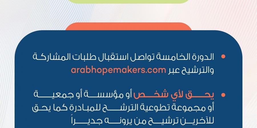 "صناع الأمل" تستقبل أكثر من 9000 طلب ترشيح خلال أسبوع واحد - جورنالك