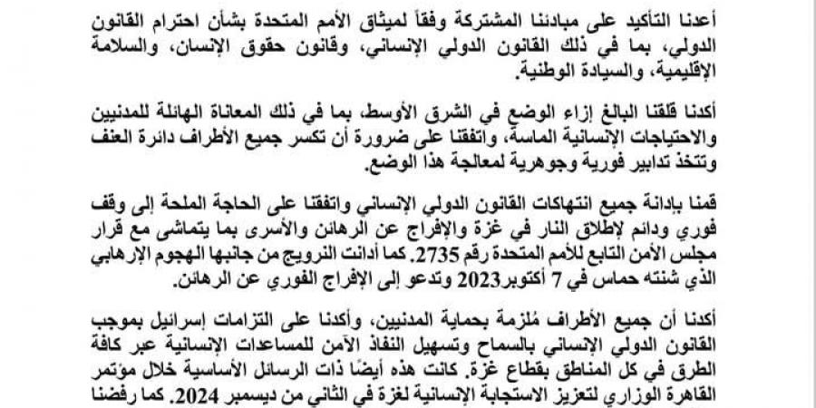 بيان مصري نرويجى مشترك فى إطار متابعة نتائج زيارة الرئيس السيسي إلى أوسلو - جورنالك