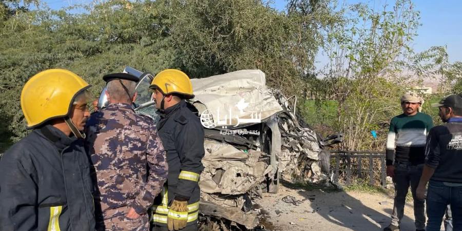 بالصور .. وفاة وعدة إصابات بحادث سير على طريق الرامة/الروضة غرب البلقاء - جورنالك