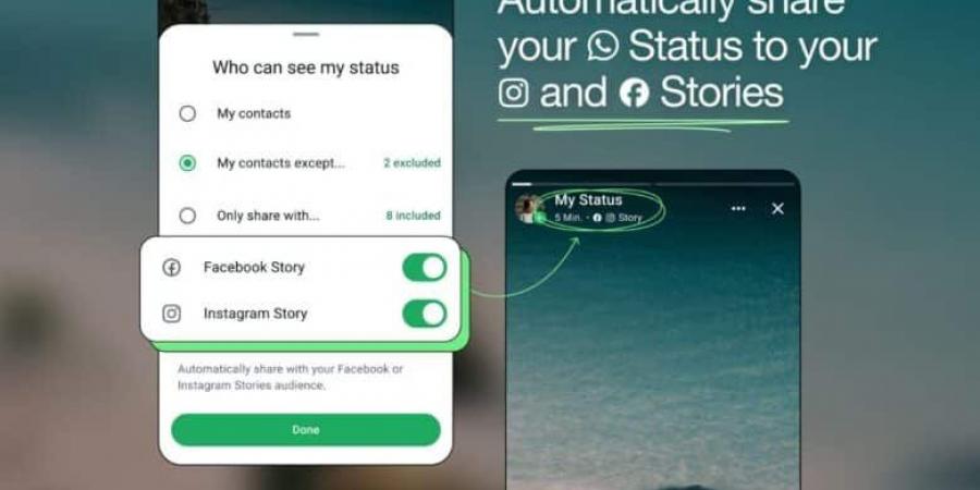 واتساب تعتزم إتاحة مشاركة الحالات عبر إنستاجرام وفيسبوك - جورنالك